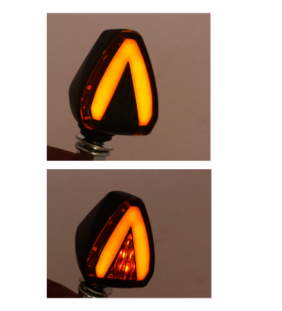 Luz Intermitente Para Moto Duo Color Triangular Ambar+Rojo
